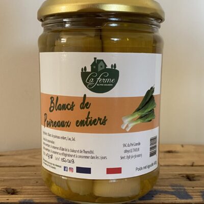 Blancs de poireaux entiers
